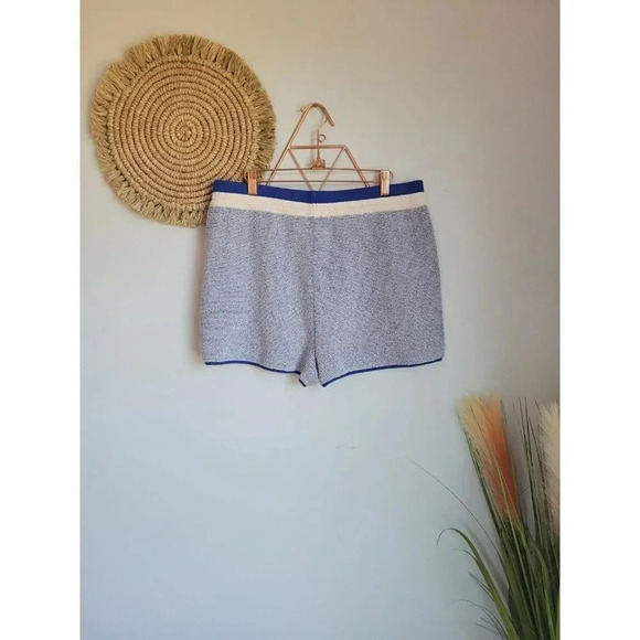 Anthropologie, New, Maeve Posey Cobalt Stripe Sweater Knit Shorts, Size XL - Picture 6 of 11
